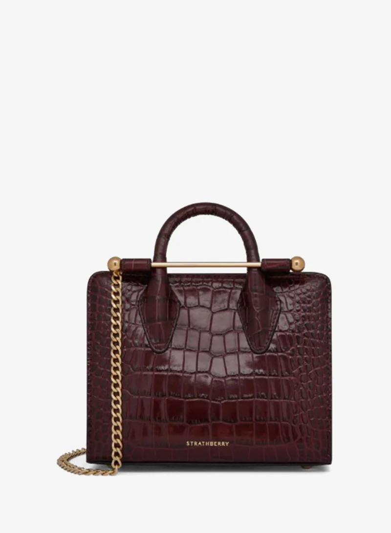 The Strathberry Nano Tote in Croc bag